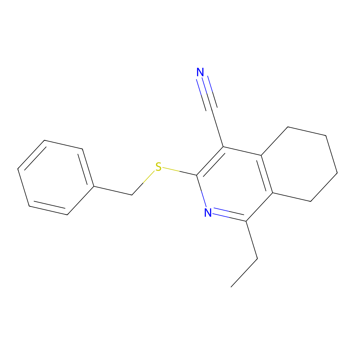 3-(Benzylsulfanyl)-1-ethyl-5,6,7,8-tetrahydroisoquinoline-4-carbonitrile molecular structure, CAS 315247-17-7