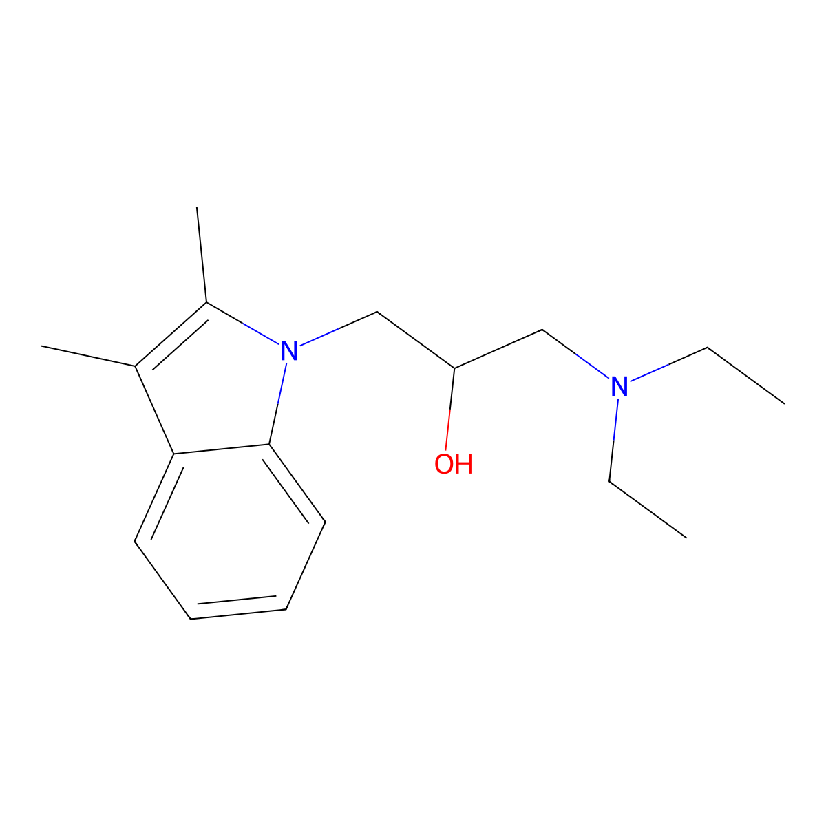 1-(diethylamino)-3-(2,3-dimethyl-1H-indol-1-yl)propan-2-ol molecular structure, CAS 315247-74-6