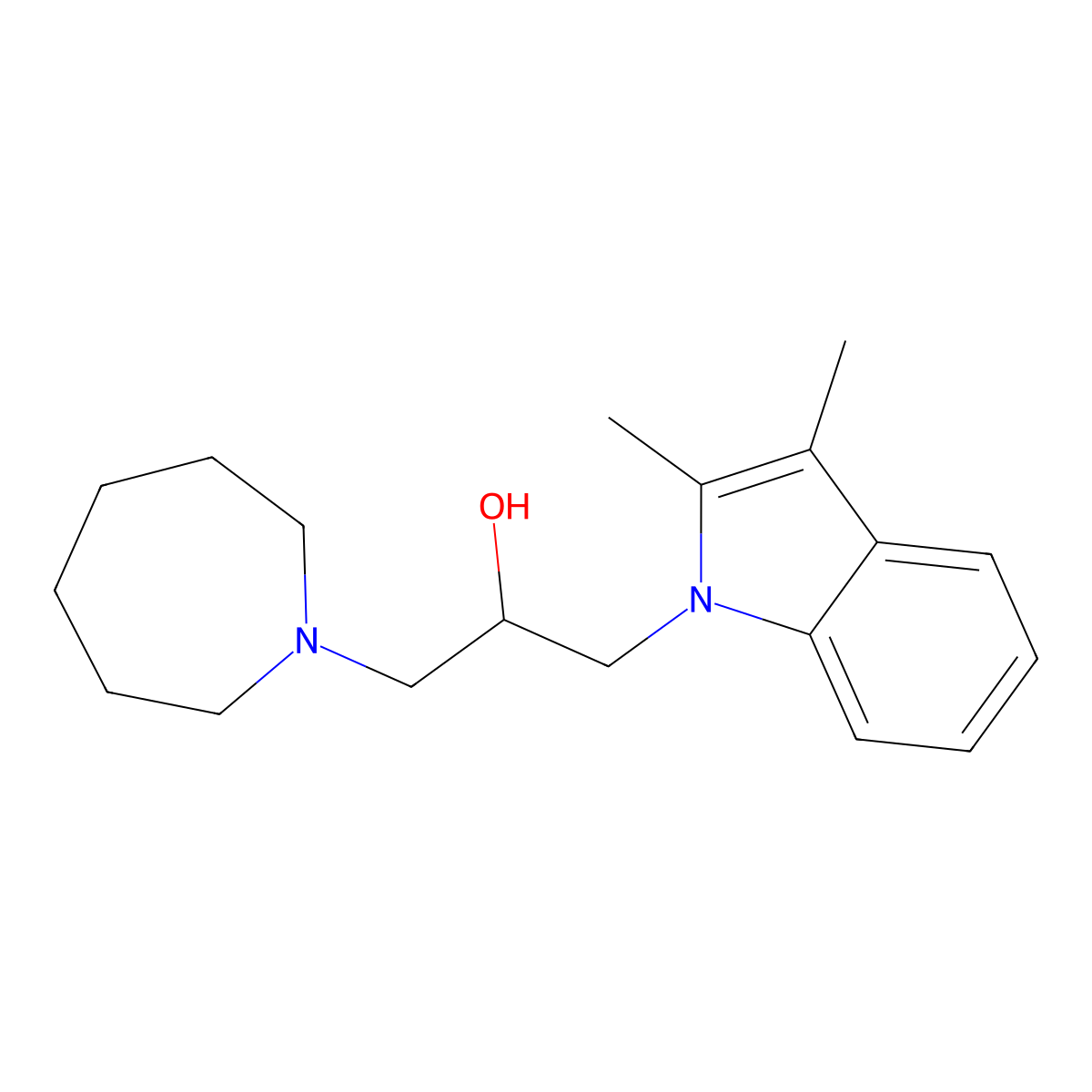 1-(azepan-1-yl)-3-(2,3-dimethyl-1H-indol-1-yl)propan-2-ol molecular structure, CAS 315247-83-7