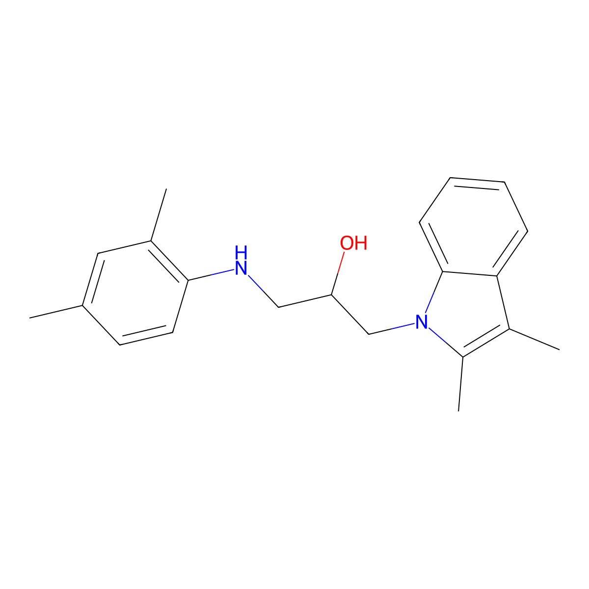 1-(2,3-dimethyl-1H-indol-1-yl)-3-[(2,4-dimethylphenyl)amino]propan-2-ol molecular structure, CAS 315247-85-9