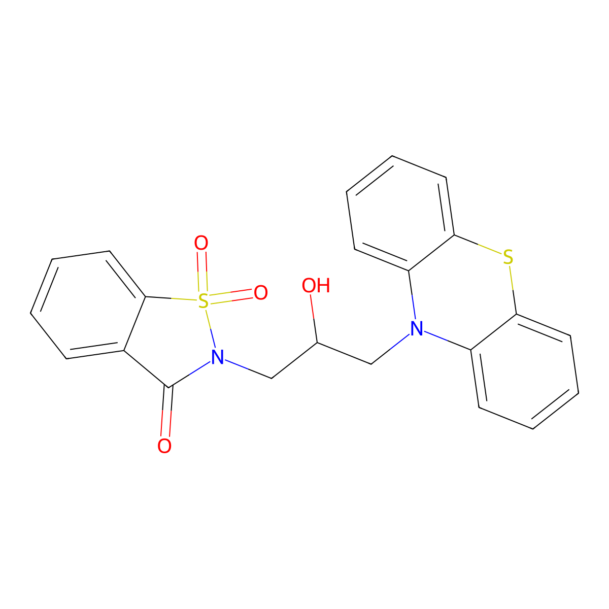 2-[2-hydroxy-3-(10H-phenothiazin-10-yl)propyl]-1,2-benzothiazol-3(2H)-one 1,1-dioxide molecular structure, CAS 315247-87-1