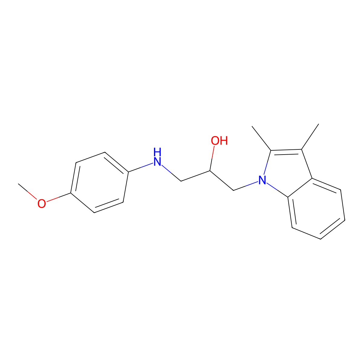 1-(2,3-dimethyl-1H-indol-1-yl)-3-[(4-methoxyphenyl)amino]propan-2-ol molecular structure, CAS 315247-91-7