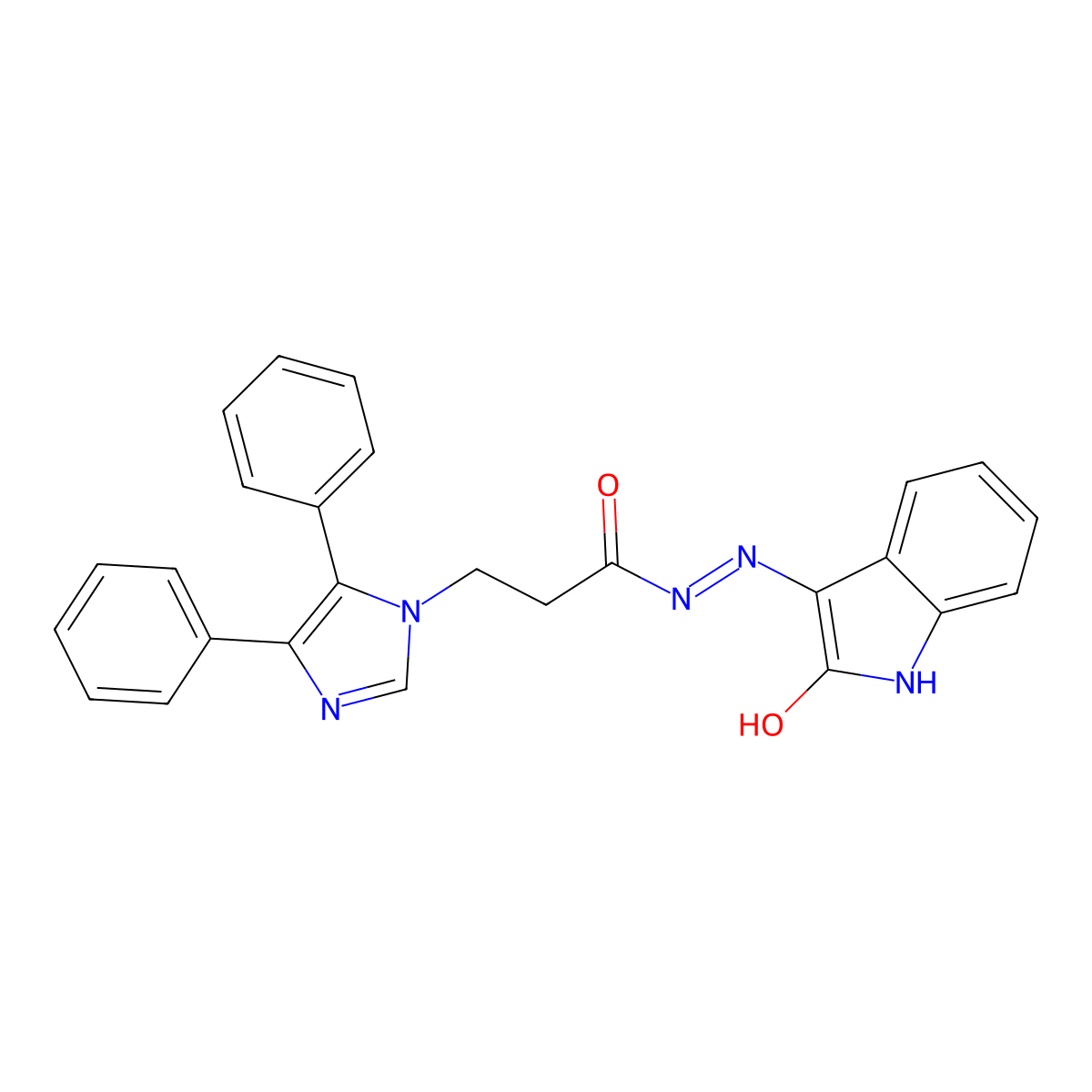 3-(4,5-diphenyl-1H-imidazol-1-yl)-N'-(2-oxo-1,2-dihydro-3H-indol-3-ylidene)propanohydrazide molecular structure, CAS 315248-14-7