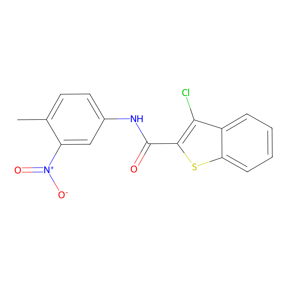 3-chloro-N-(4-methyl-3-nitrophenyl)-1-benzothiophene-2-carboxamide molecular structure, CAS 315248-42-1