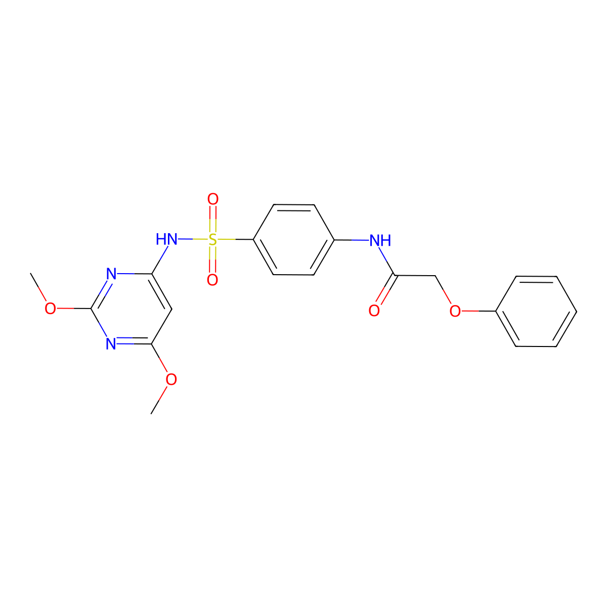 N-[4-[(2,6-dimethoxypyrimidin-4-yl)sulfamoyl]phenyl]-2-phenoxyacetamide molecular structure, CAS 315248-60-3