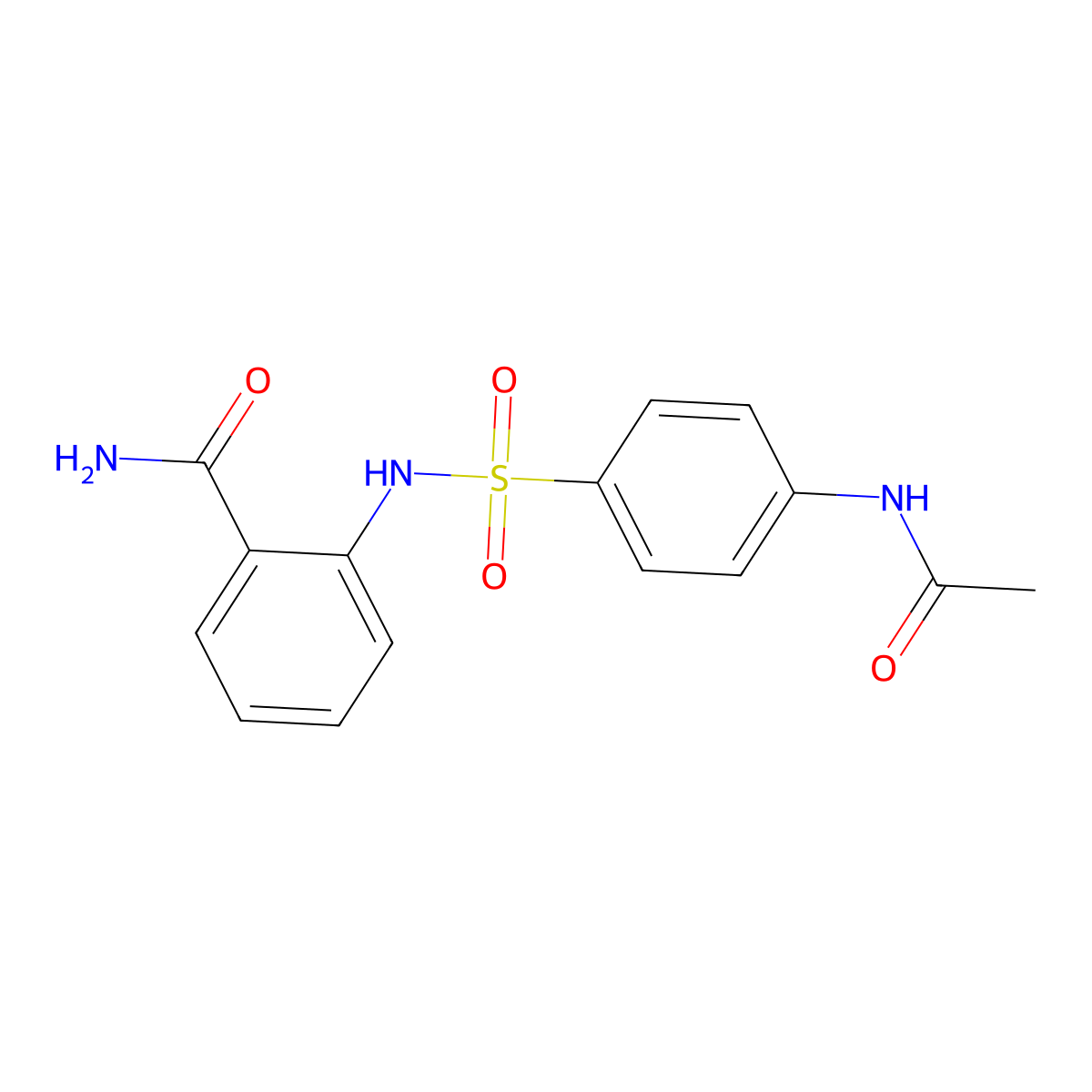2-({[4-(Acetylamino)phenyl]sulfonyl}amino)benzamide molecular structure, CAS 315248-64-7
