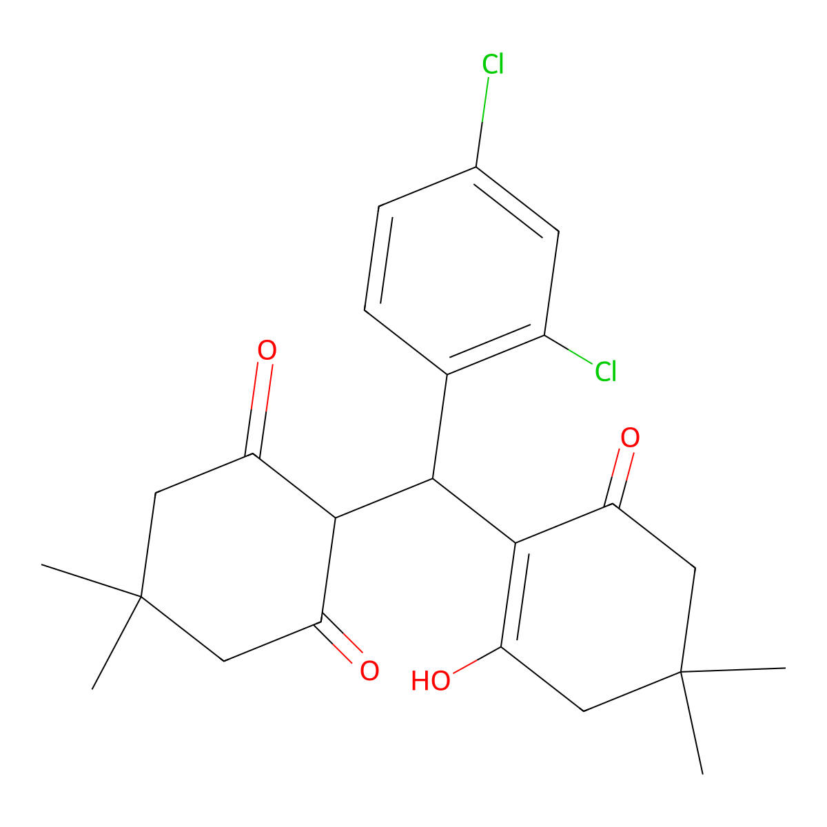 2-[(2,4-Dichlorophenyl)(2-hydroxy-4,4-dimethyl-6-oxocyclohex-1-en-1-yl)methyl]-5,5-dimethylcyclohexane-1,3-dione molecular structure, CAS 315248-72-7