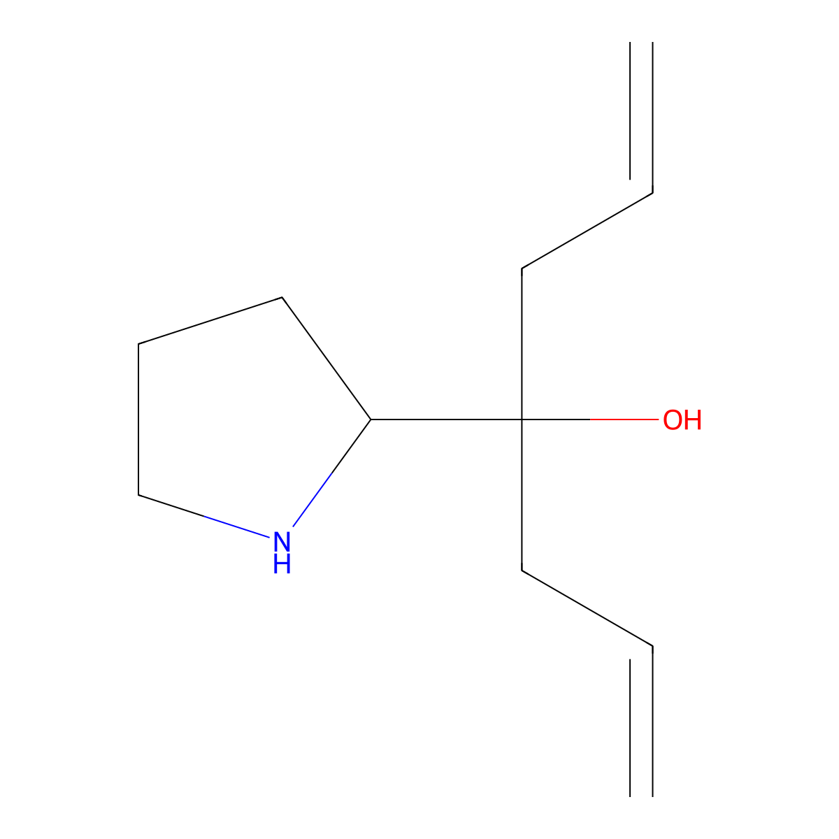 4-Pyrrolidin-2-yl-hepta-1,6-dien-4-ol molecular structure, CAS 315248-77-2