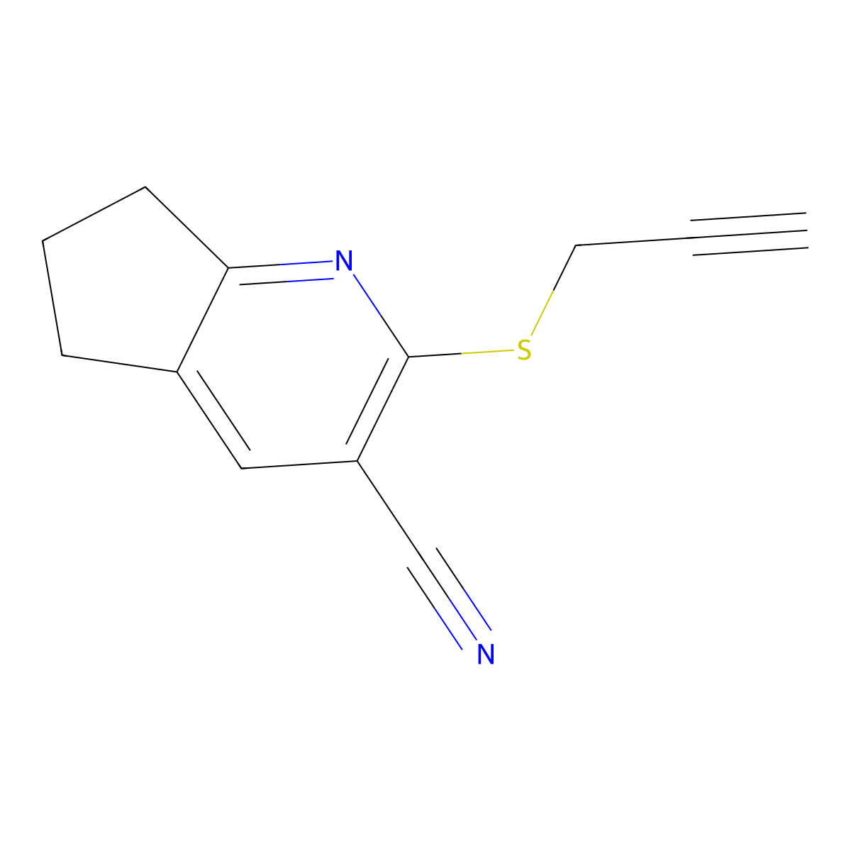 2-(2-propynylsulfanyl)-6,7-dihydro-5H-cyclopenta[b]pyridine-3-carbonitrile molecular structure, CAS 315248-79-4