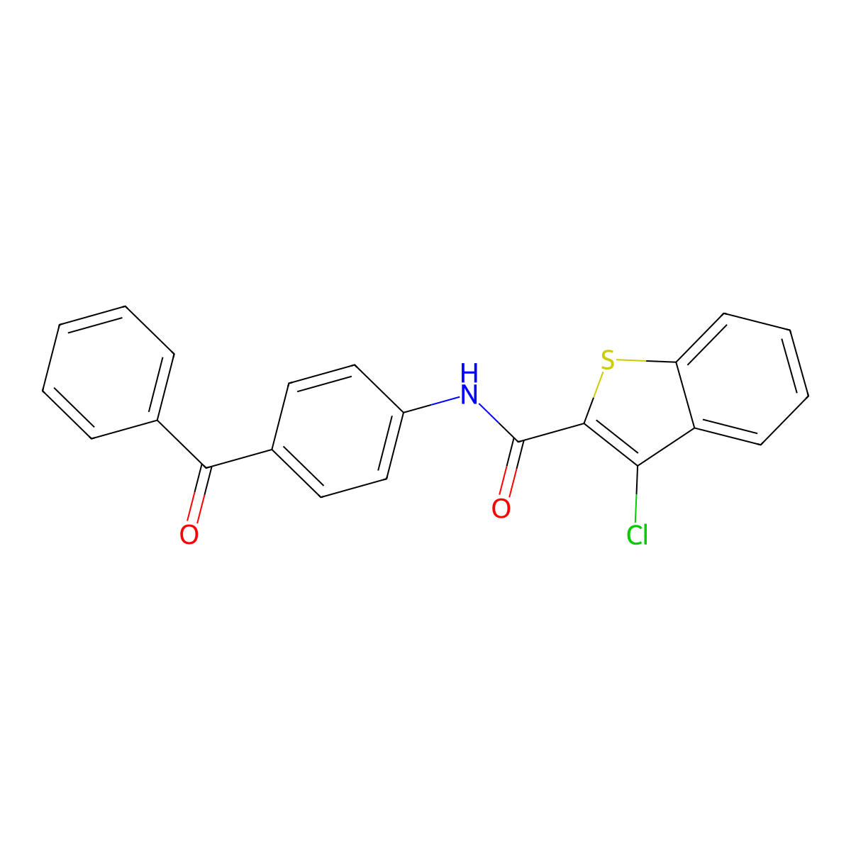N-(4-benzoylphenyl)-3-chloro-1-benzothiophene-2-carboxamide molecular structure, CAS 315248-83-0