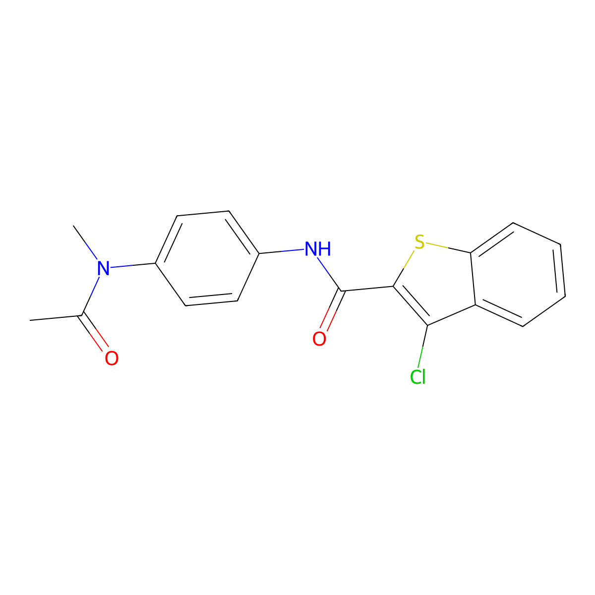 N-{4-[acetyl(methyl)amino]phenyl}-3-chloro-1-benzothiophene-2-carboxamide molecular structure, CAS 315248-88-5