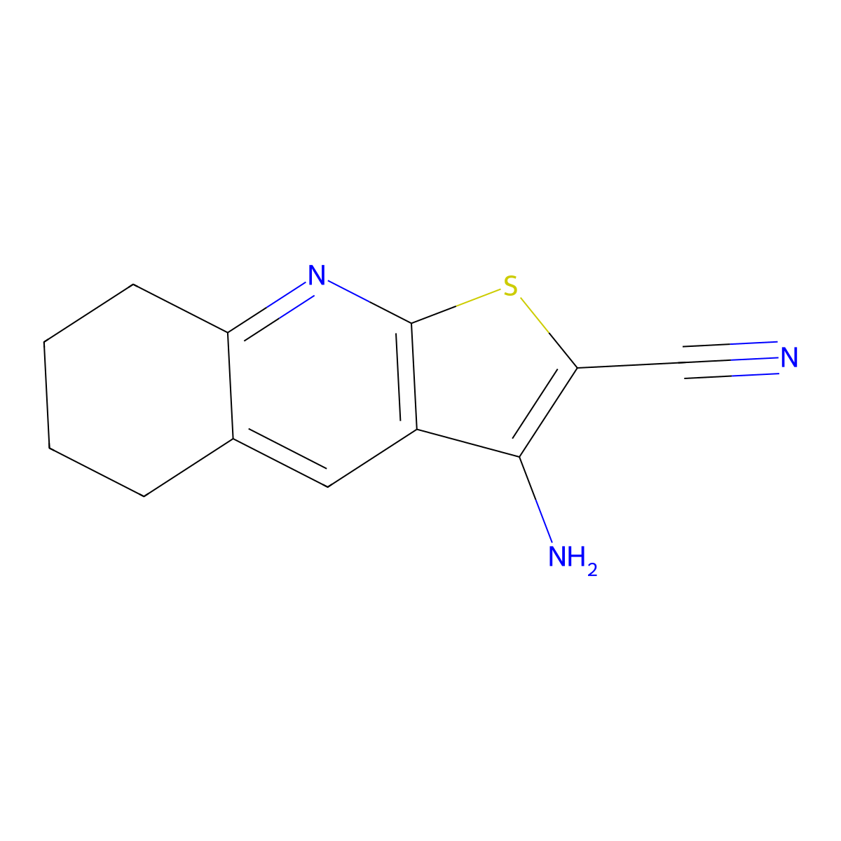 3-Amino-5,6,7,8-tetrahydrothieno[2,3-b]quinoline-2-carbonitrile molecular structure, CAS 315248-92-1