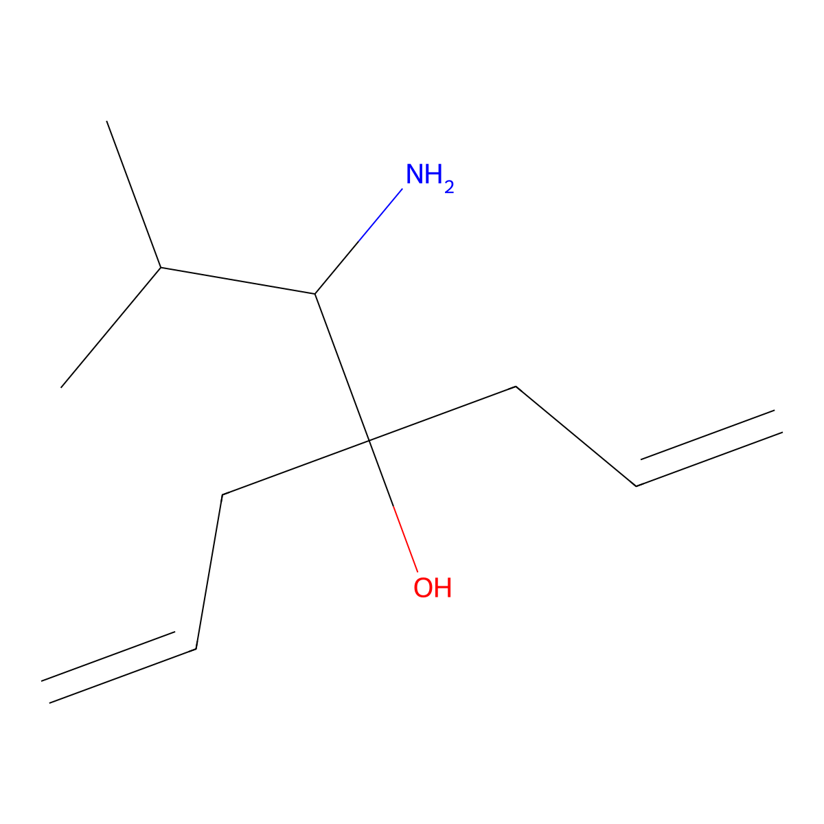 4-(1-Amino-2-methylpropyl)hepta-1,6-dien-4-ol molecular structure, CAS 315248-94-3