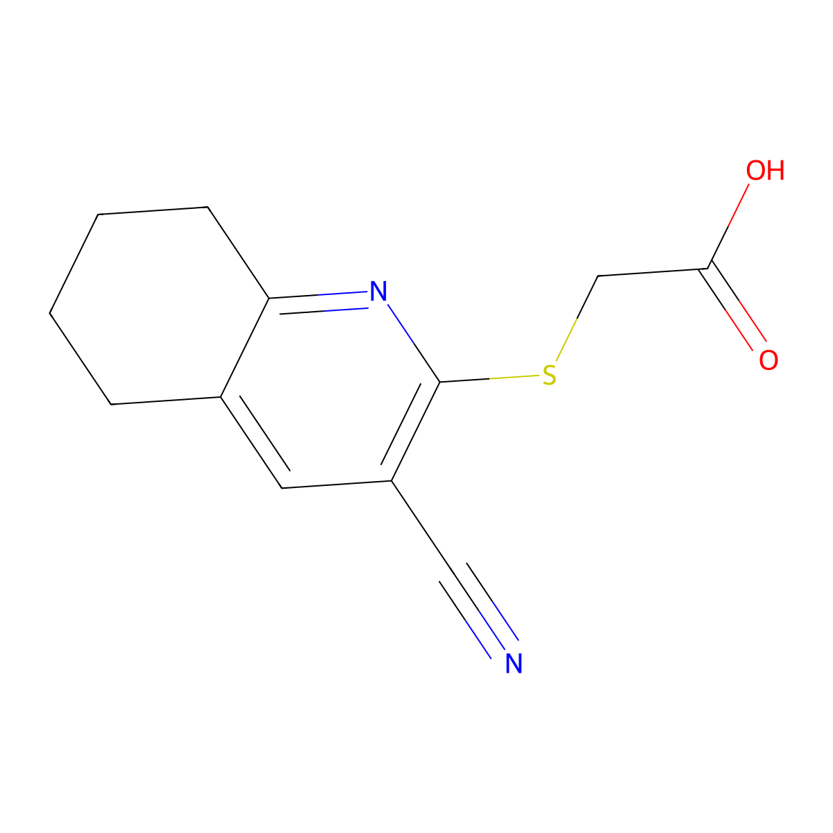[(3-Cyano-5,6,7,8-tetrahydro-2-quinolinyl)thio]acetic acid molecular structure, CAS 315248-96-5