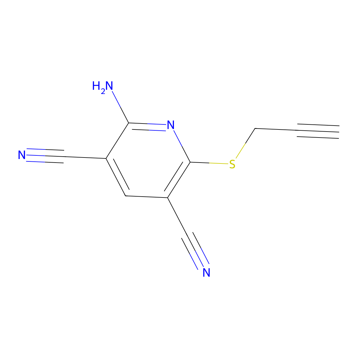 2-Amino-6-(prop-2-yn-1-ylsulfanyl)pyridine-3,5-dicarbonitrile molecular structure, CAS 315249-12-8