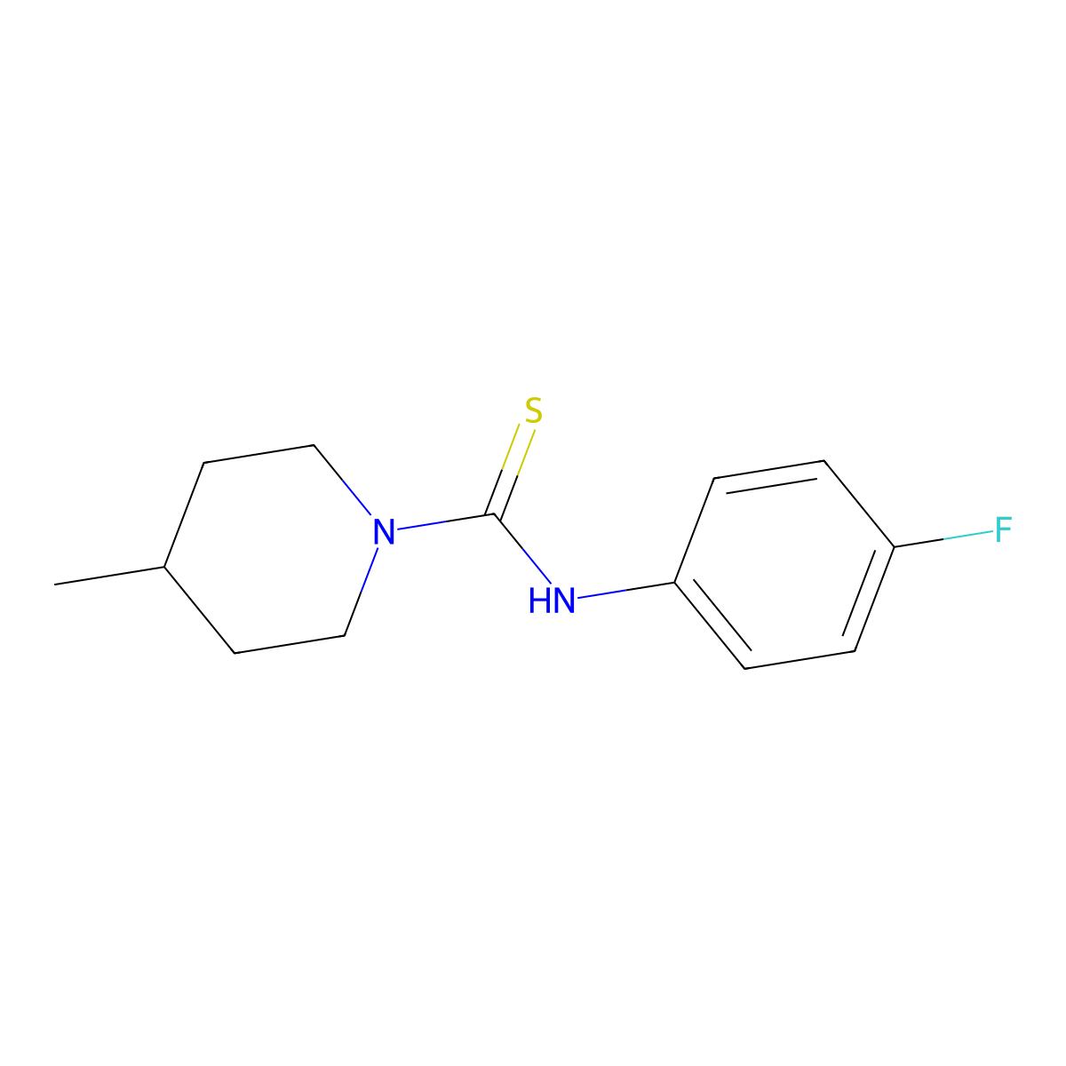 N-(4-fluorophenyl)-4-methyl-1-piperidinecarbothioamide molecular structure, CAS 315249-20-8