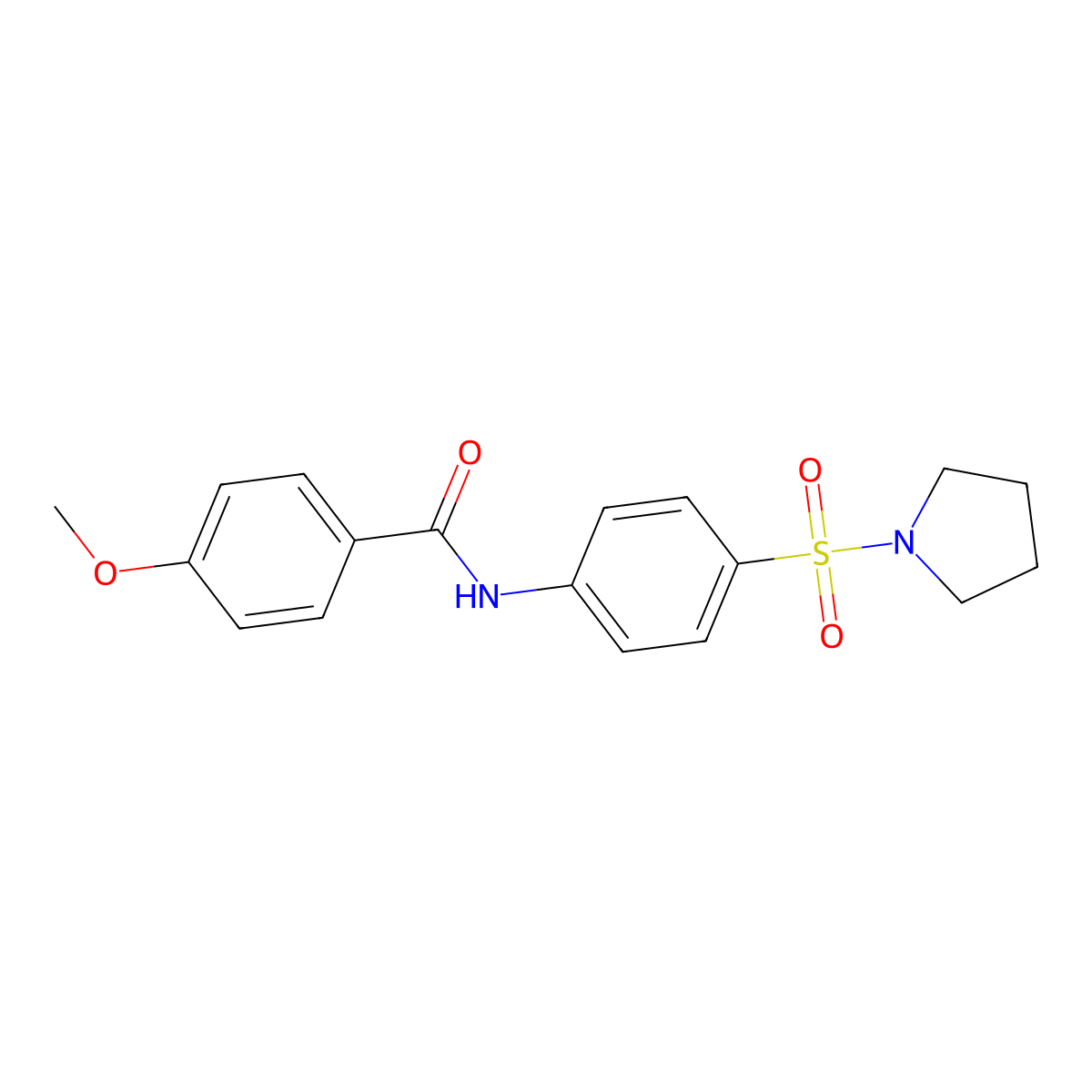 4-methoxy-N-[4-(1-pyrrolidinylsulfonyl)phenyl]benzamide molecular structure, CAS 315249-29-7