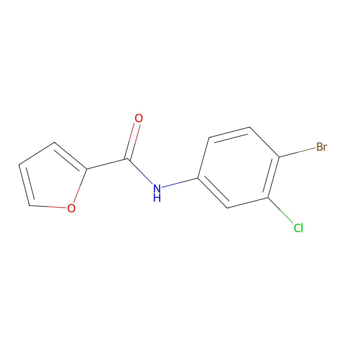 N-(4-bromo-3-chlorophenyl)-2-furamide molecular structure, CAS 315249-30-0