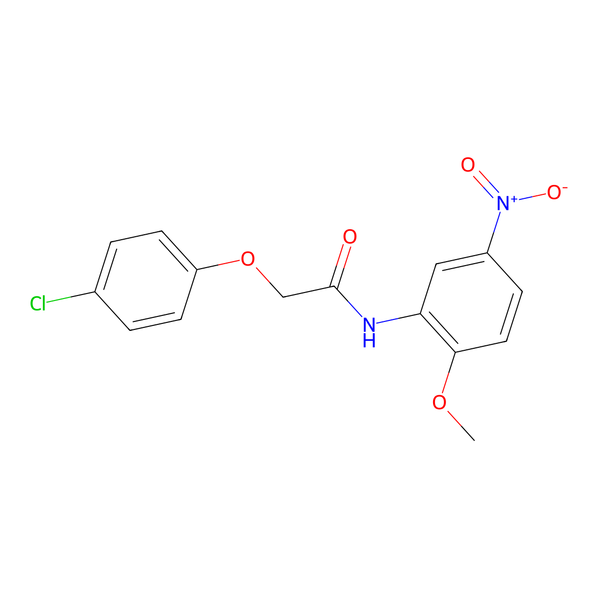 2-(4-chlorophenoxy)-N-(2-methoxy-5-nitrophenyl)acetamide molecular structure, CAS 315249-36-6