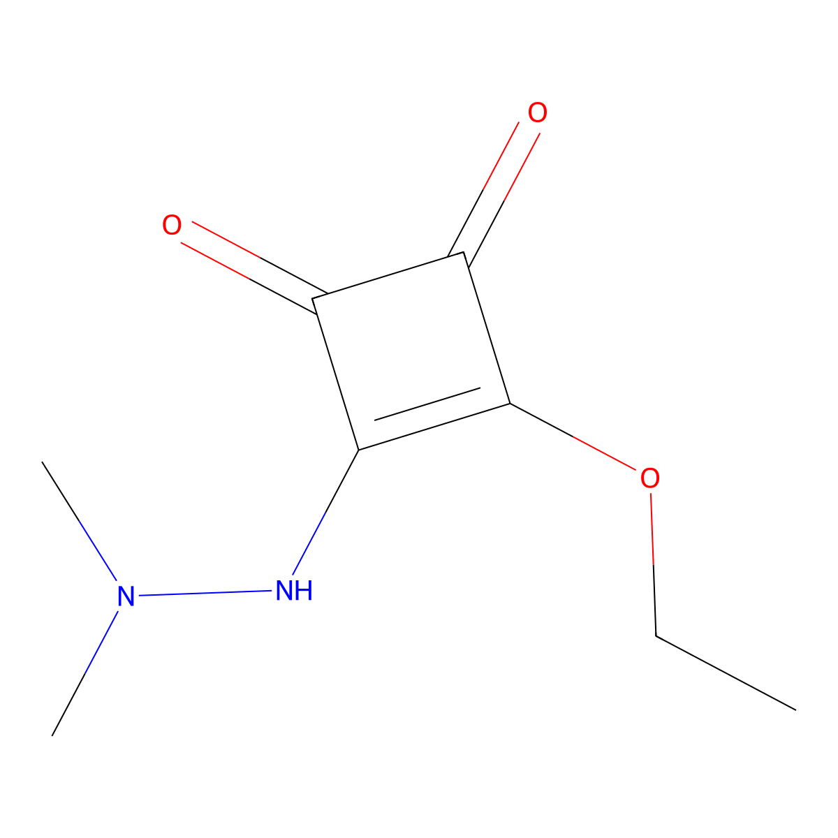 3-(2,2-Dimethylhydrazino)-4-ethoxycyclobut-3-ene-1,2-dione molecular structure, CAS 31525-22-1