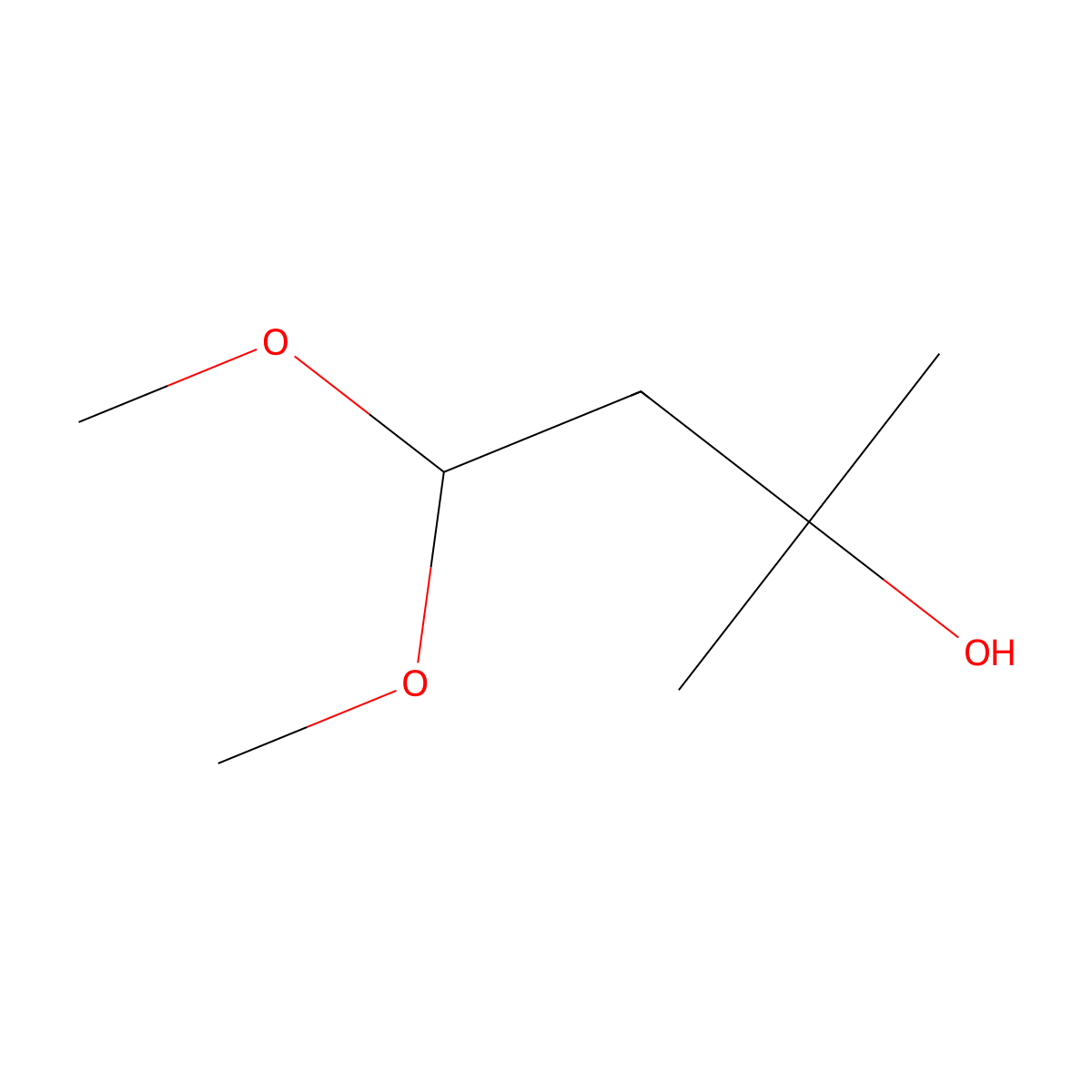 4,4-Dimethoxy-2-methylbutan-2-ol molecular structure, CAS 31525-67-4
