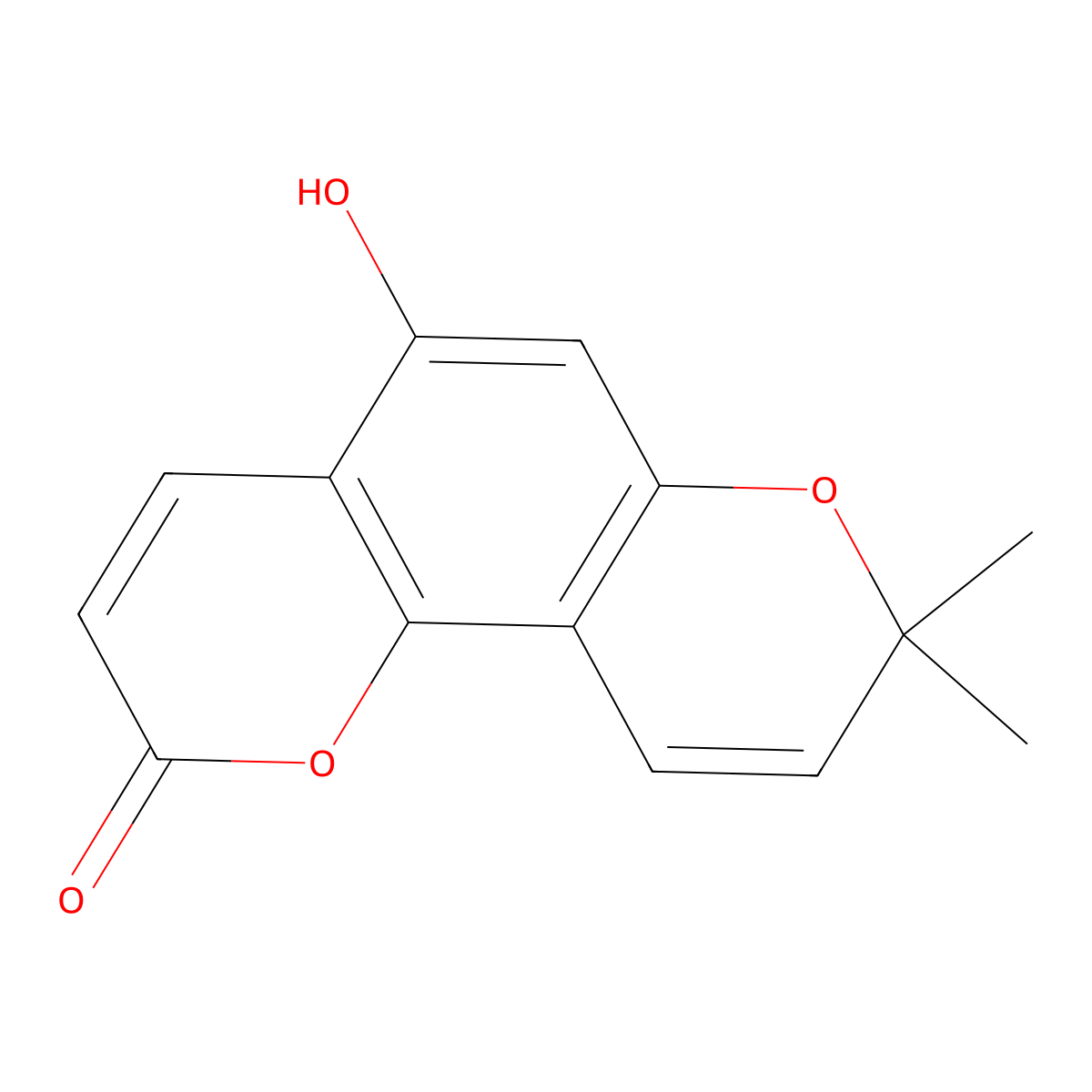 5-Hydroxyseselin molecular structure, CAS 31525-75-4