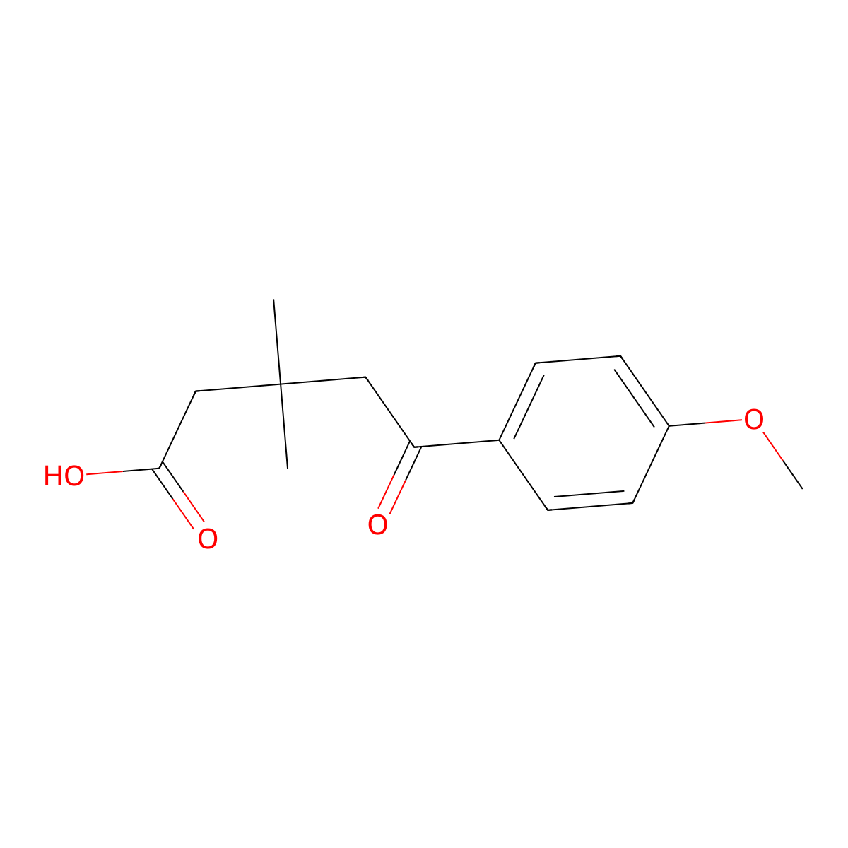 5-(4-Methoxyphenyl)-3,3-dimethyl-5-oxopentanoic acid molecular structure, CAS 31526-44-0