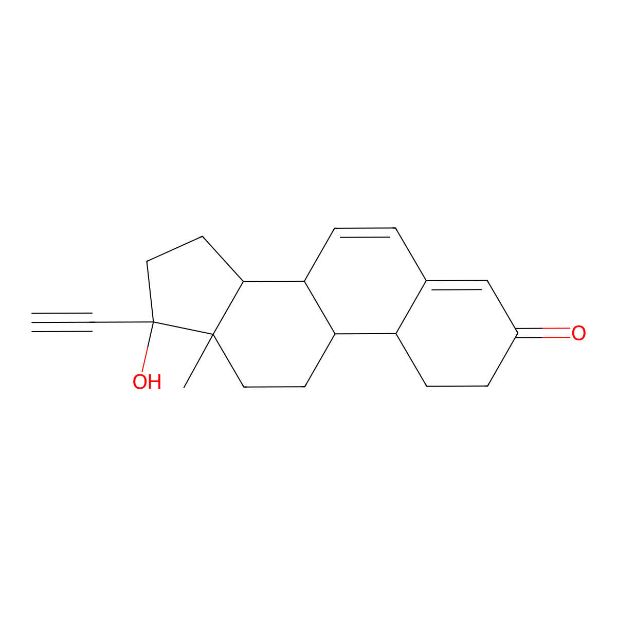 (8R,9S,10R,13S,14S,17R)-17-ethynyl-17-hydroxy-13-methyl-1,2,8,9,10,11,12,14,15,16-decahydrocyclopenta[a]phenanthren-3-one molecular structure, CAS 31528-46-8