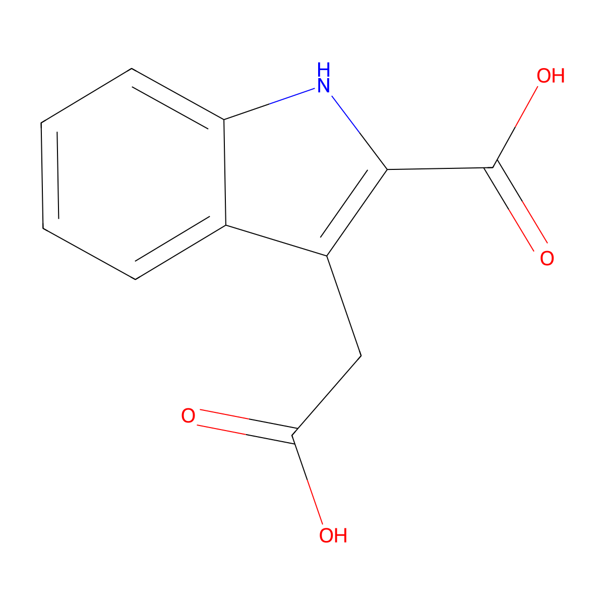 3-(carboxymethyl)-1H-indole-2-carboxylic acid molecular structure, CAS 31529-27-8