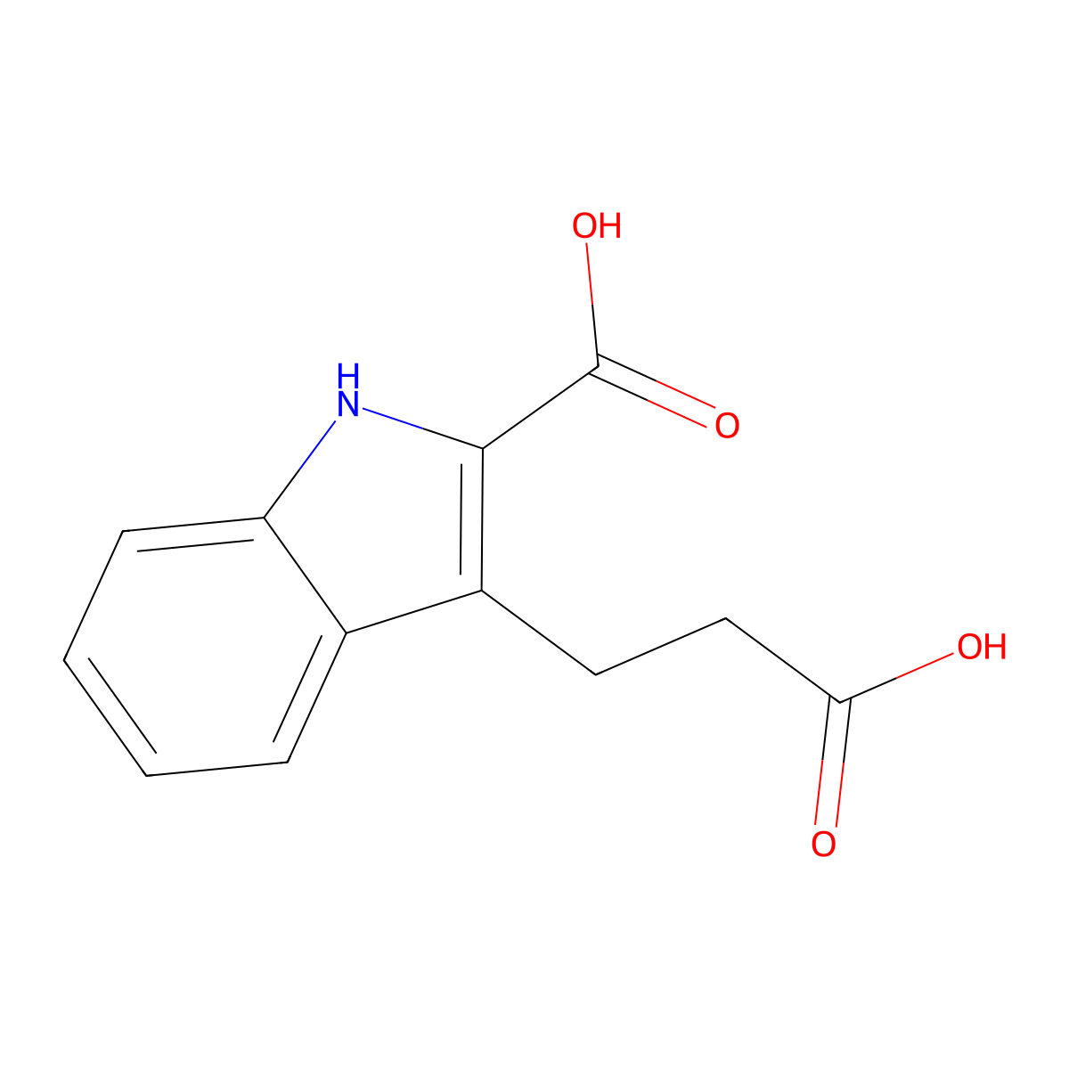 3-(2-Carboxyindol-3-yl)propionic acid molecular structure, CAS 31529-28-9
