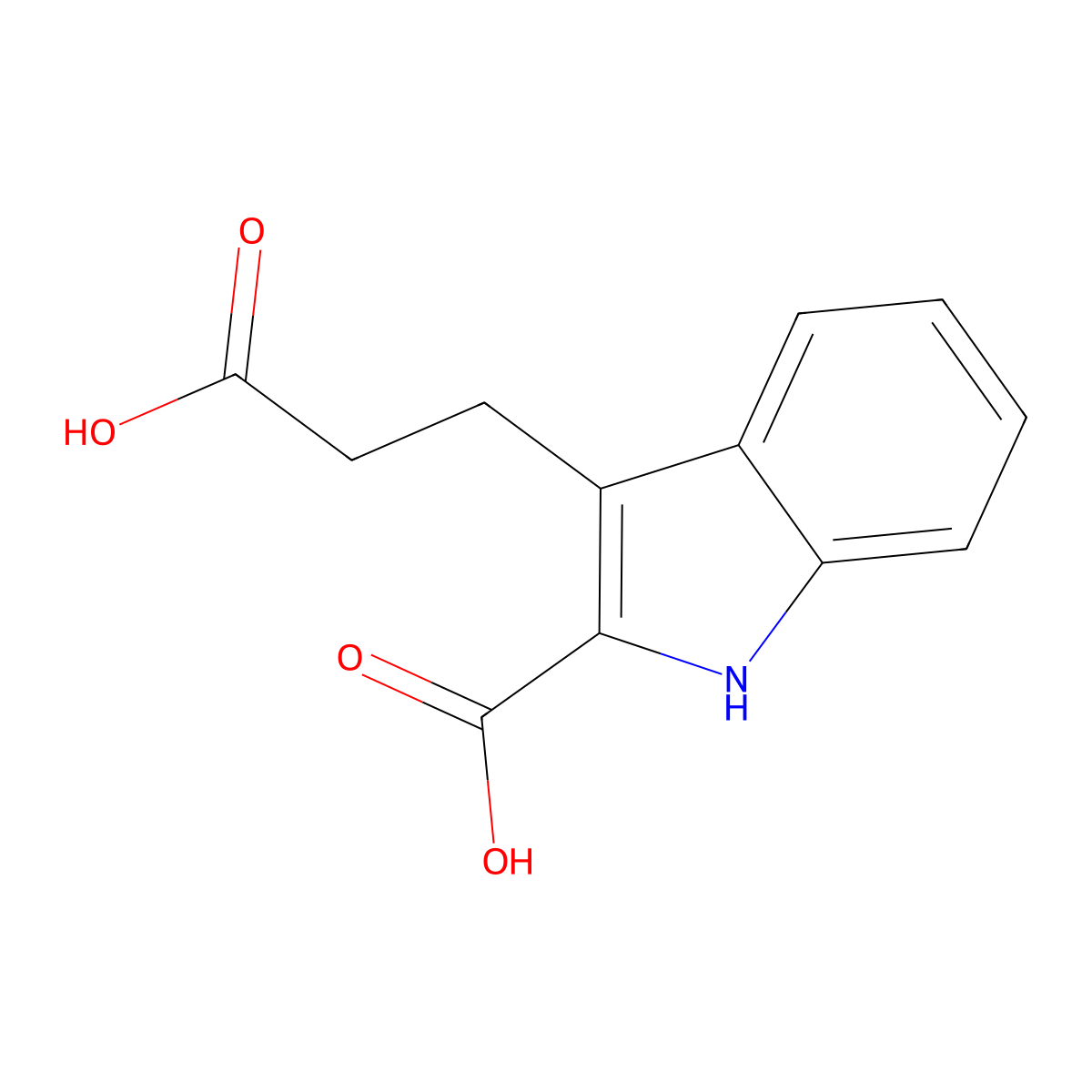 3-(2-Carboxyindol-3-yl)propionic acid molecular structure, CAS 31529-28-9