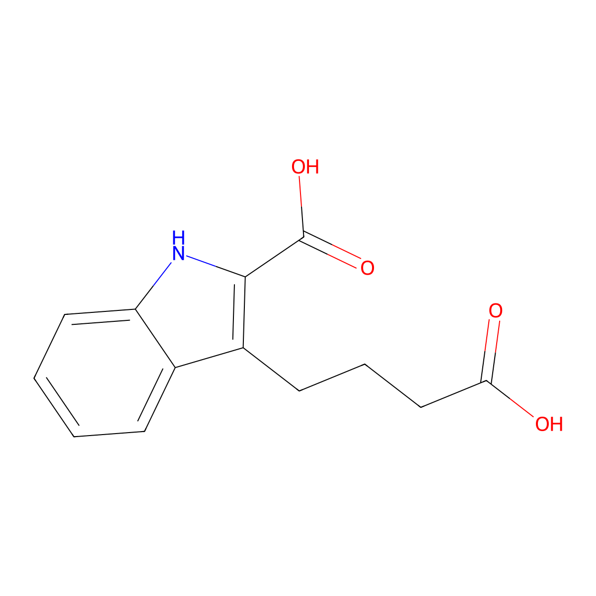 1H-Indole-3-butanoic acid, 2-carboxy- molecular structure, CAS 31529-29-0