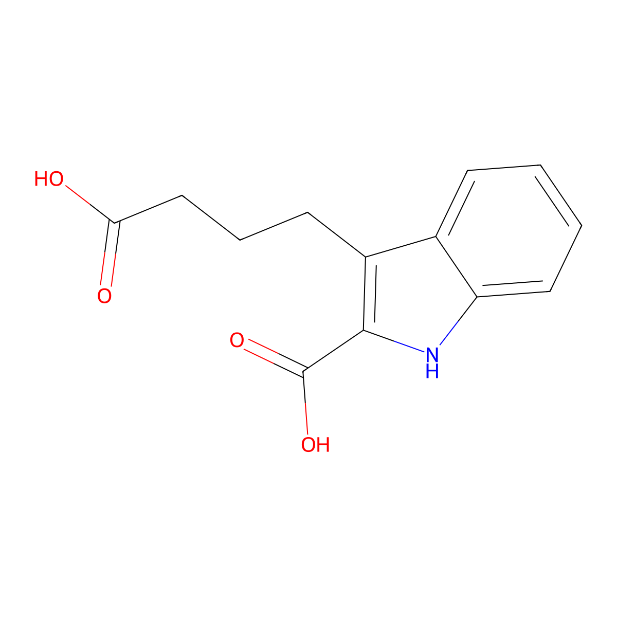 1H-Indole-3-butanoic acid, 2-carboxy- molecular structure, CAS 31529-29-0