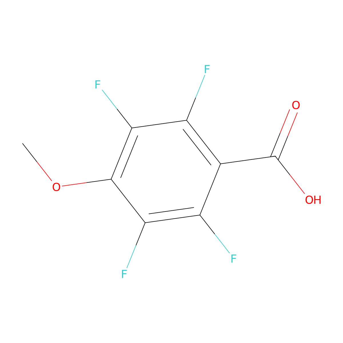 2,3,5,6-Tetrafluoro-4-methoxybenzoic acid molecular structure, CAS 3153-01-3