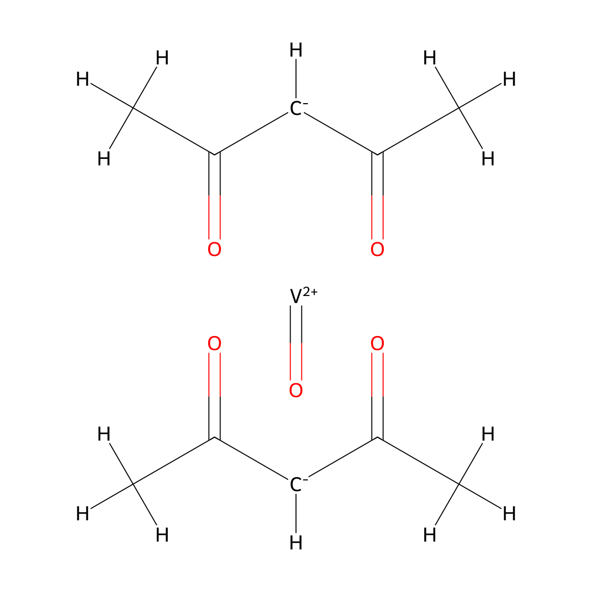 Vanadyl acetylacetonate molecular structure, CAS 3153-26-2