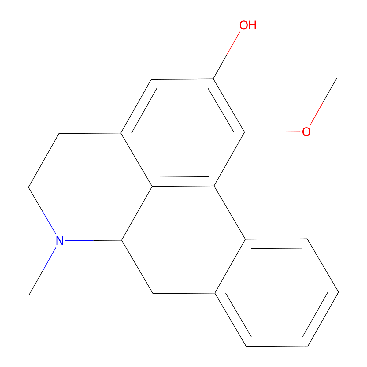 (-)-Nornuciferine molecular structure, CAS 3153-55-7