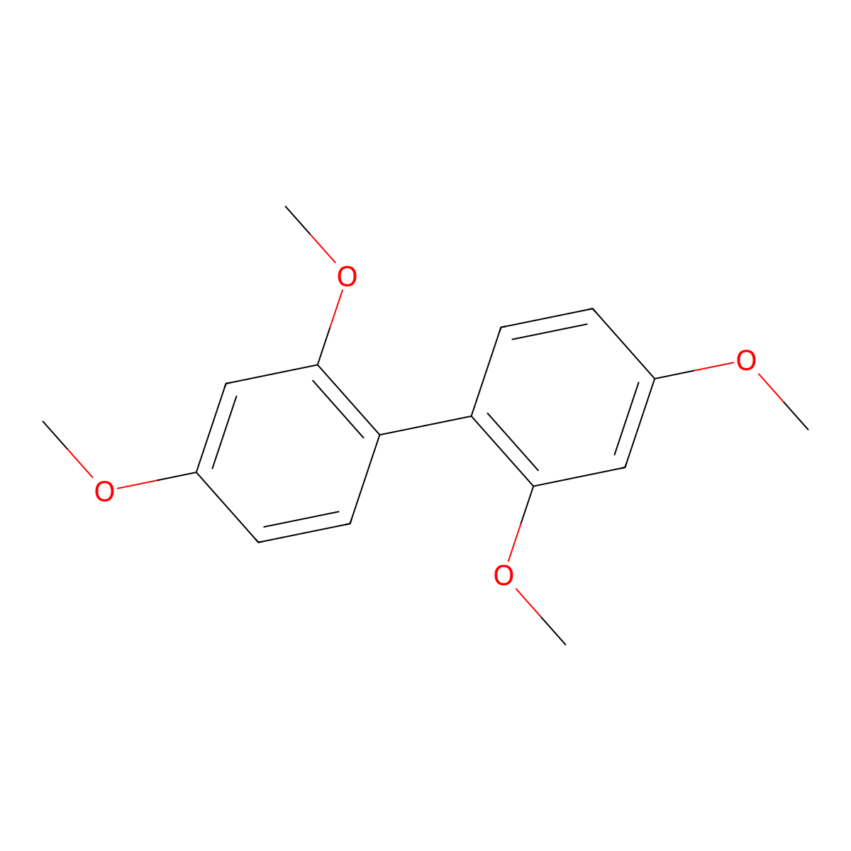 2,2',4,4'-Tetramethoxy-1,1'-biphenyl molecular structure, CAS 3153-72-8