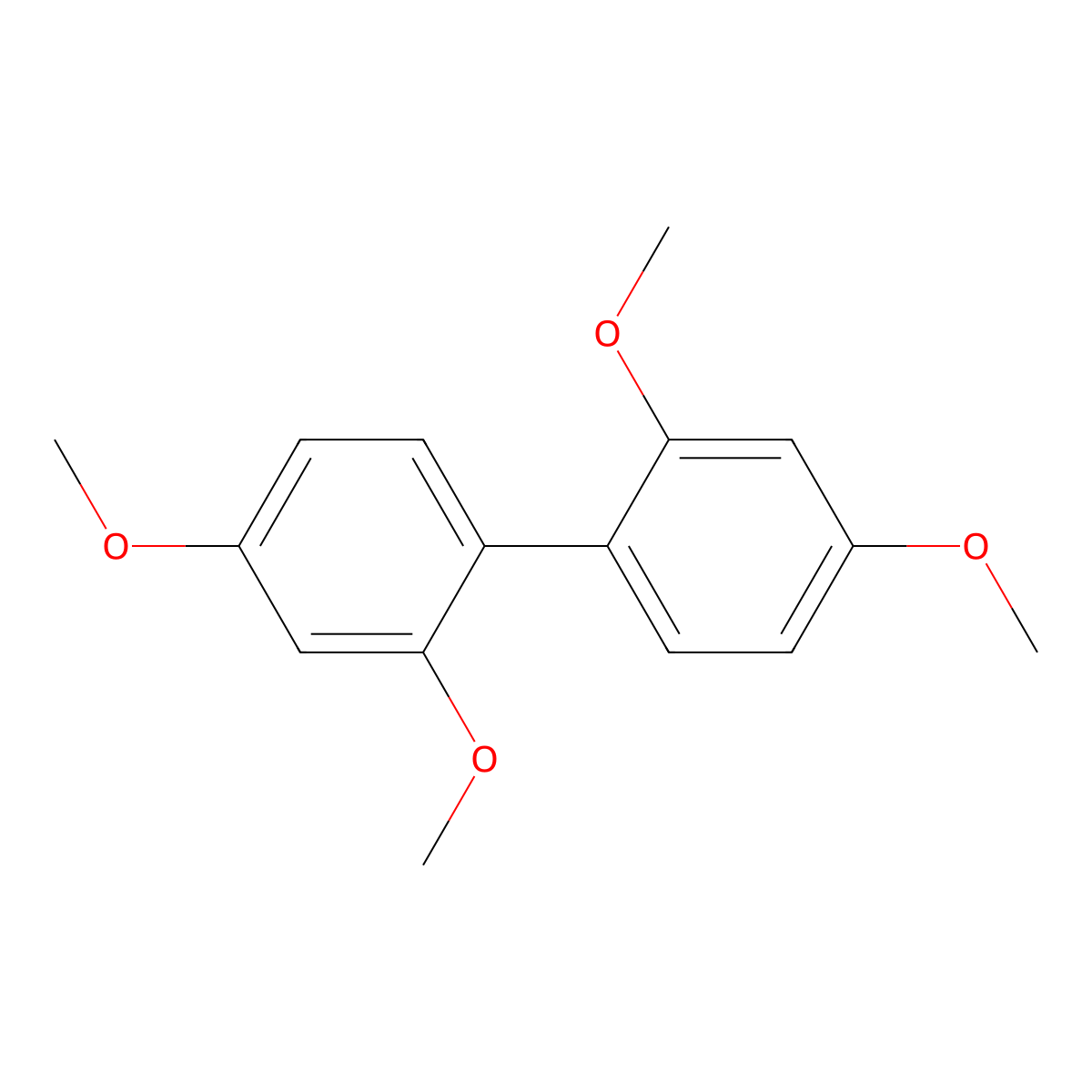 2,2',4,4'-Tetramethoxy-1,1'-biphenyl molecular structure, CAS 3153-72-8