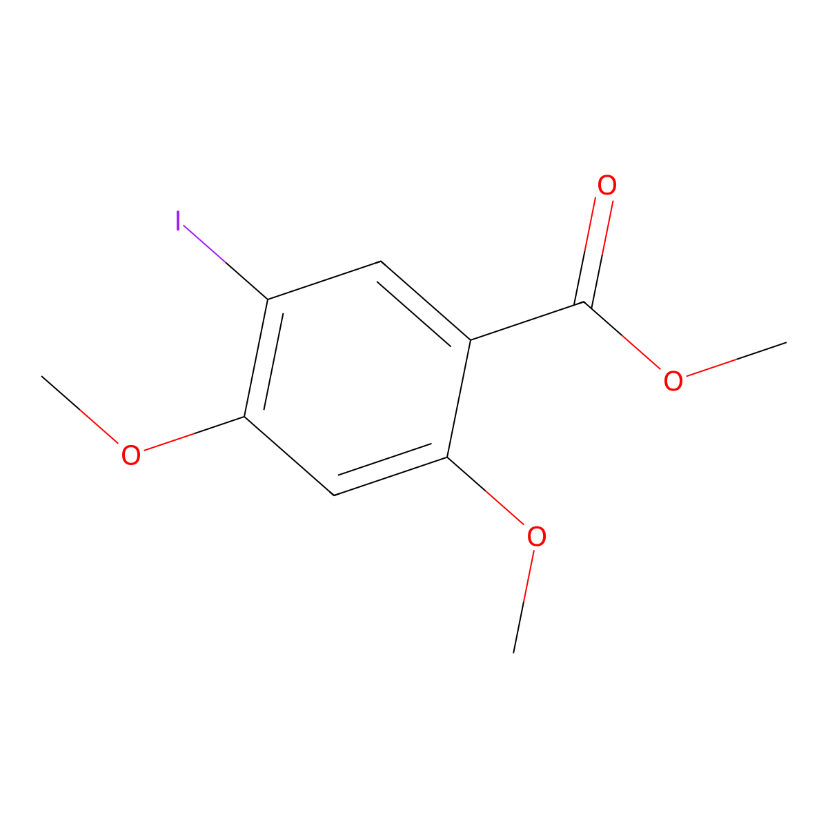 Methyl 5-iodo-2,4-dimethoxybenzoate molecular structure, CAS 3153-79-5