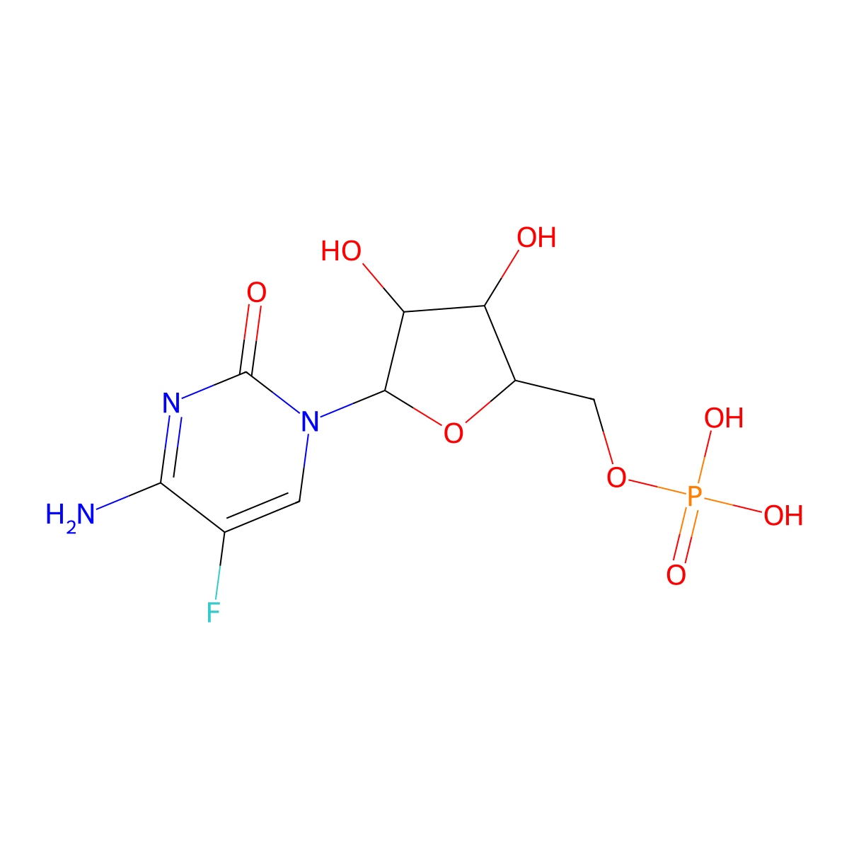 5-Fluorocytidine 5'-(dihydrogen phosphate) molecular structure, CAS 31535-27-0