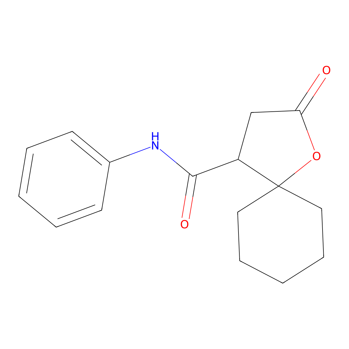 1-Oxaspiro(4.5)decane-4-carboxamide, 2-oxo-N-phenyl- molecular structure, CAS 31537-06-1