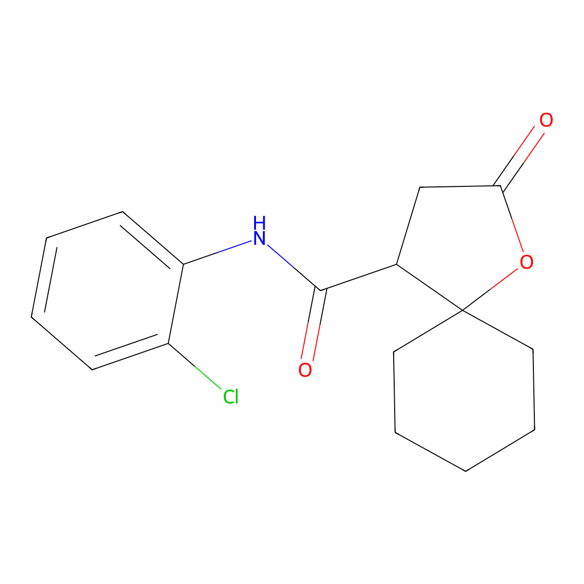 N-(2-chlorophenyl)-2-oxo-1-oxaspiro[4.5]decane-4-carboxamide molecular structure, CAS 31537-88-9