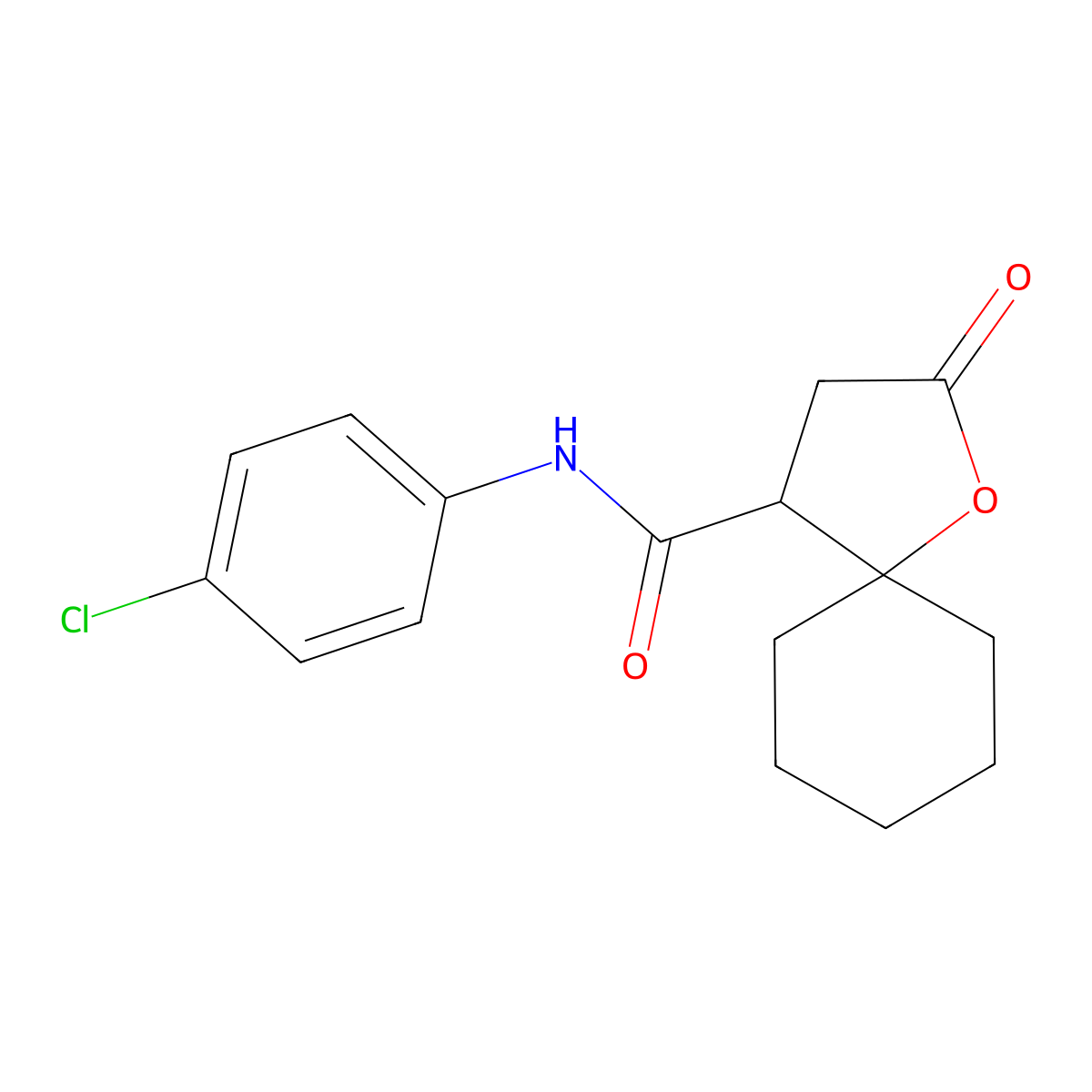 N-(4-chlorophenyl)-2-oxo-1-oxaspiro[4.5]decane-4-carboxamide molecular structure, CAS 31537-89-0
