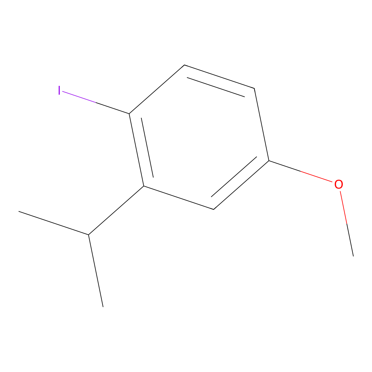 1-Iodo-2-isopropyl-4-methoxybenzene molecular structure, CAS 31539-90-9