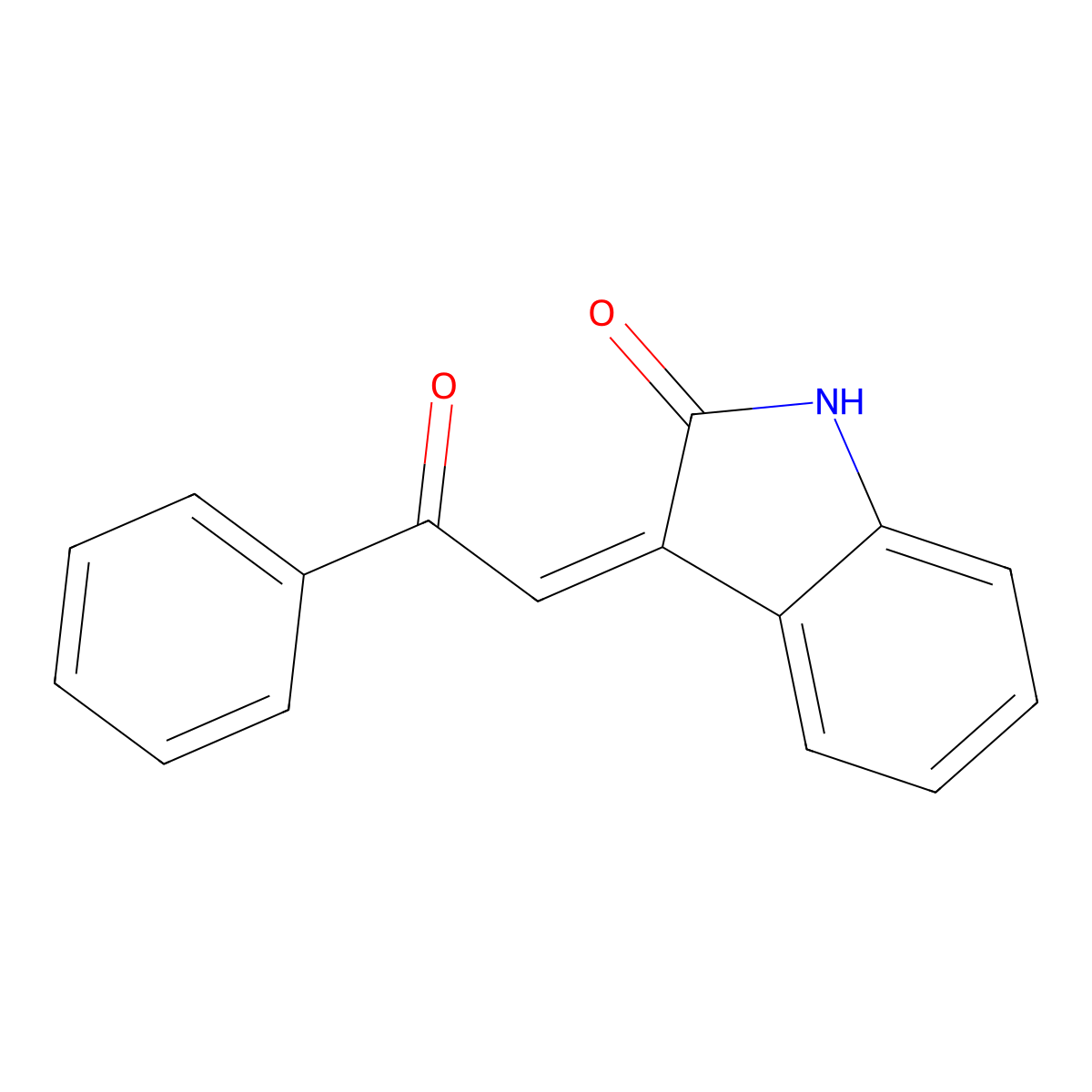 (3Z)-3-(2-oxo-2-phenylethylidene)-1,3-dihydro-2H-indol-2-one molecular structure, CAS 31541-36-3