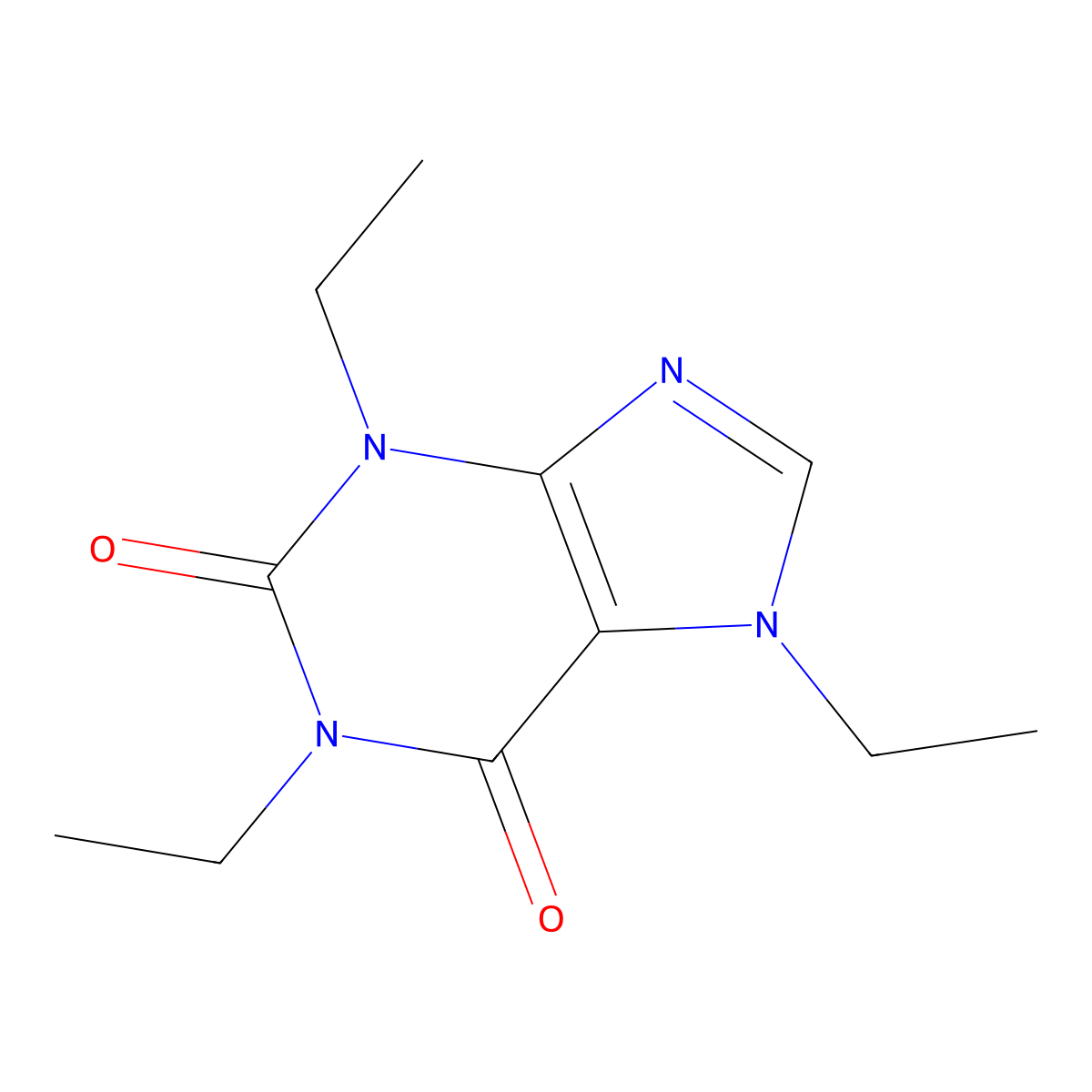 1,3,7-Triethylxanthine molecular structure, CAS 31542-50-4