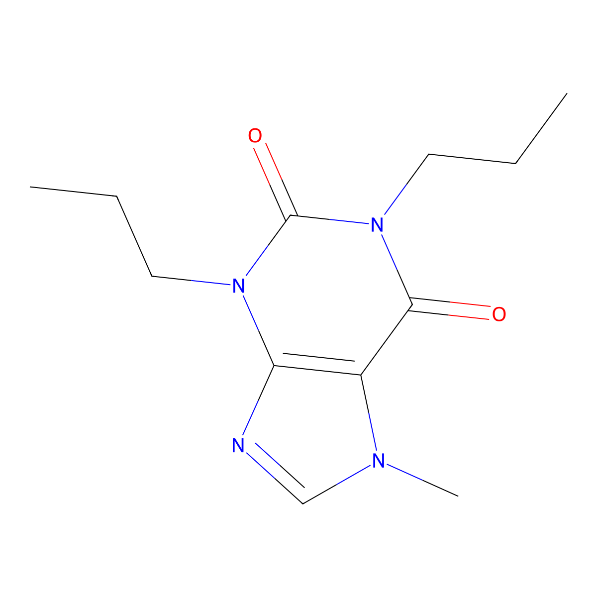 1,3-Dipropyl-7-methylxanthine molecular structure, CAS 31542-63-9
