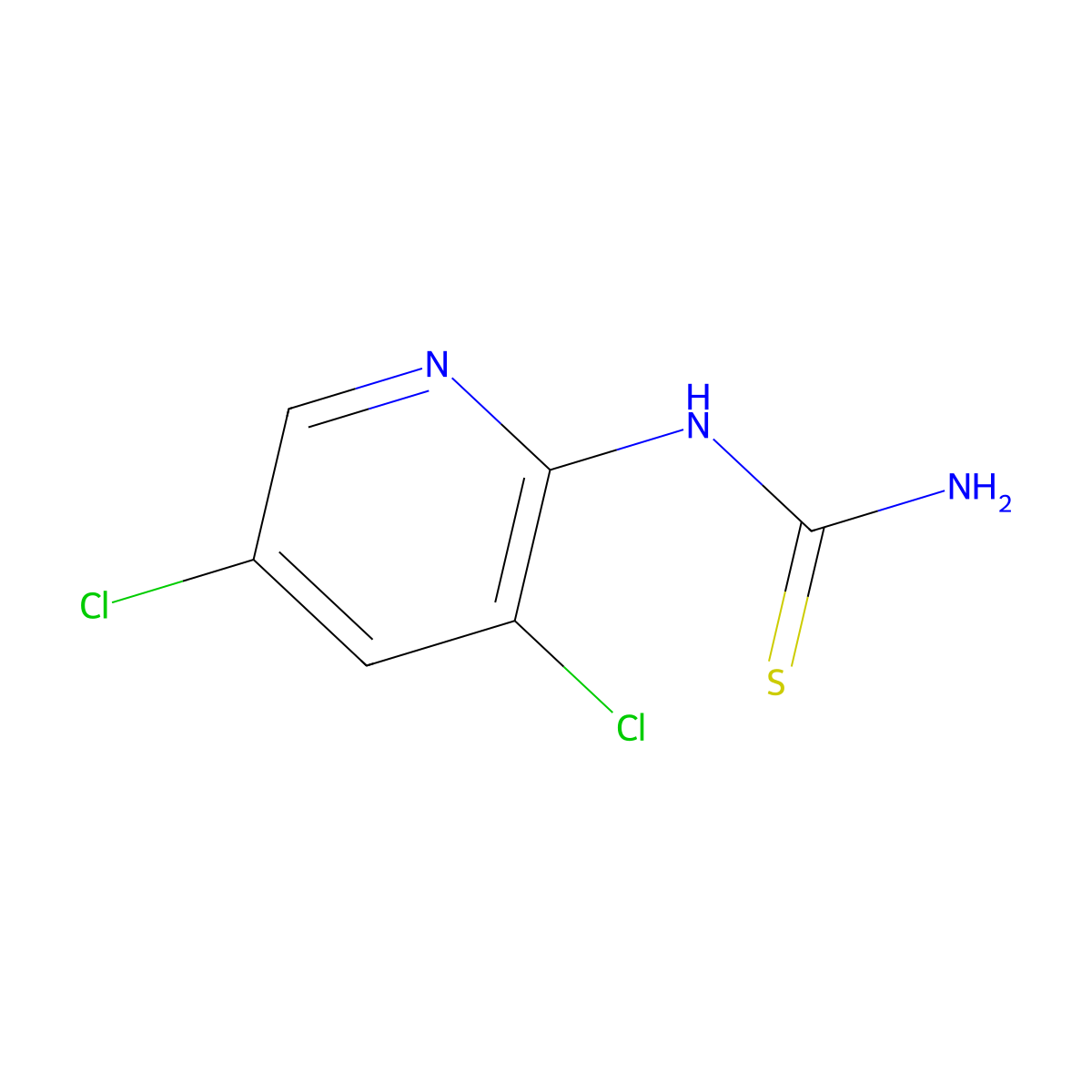 (3,5-Dichloro-pyridin-2-YL)-thiourea molecular structure, CAS 31545-32-1