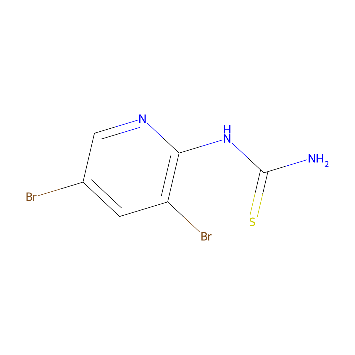 1-(3,5-Dibromopyridin-2-yl)thiourea molecular structure, CAS 31545-35-4