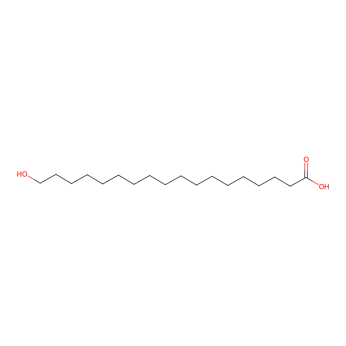18-Hydroxyoctadecanoic acid molecular structure, CAS 3155-42-8